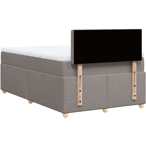 VidaXL Krevet s oprugama i madracem smeđesivi 120 x 190 cm od tkanine Slike