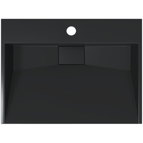  Umivaonik od lijevanih minerala i mramora 50x38x11 cm mat crni Slike