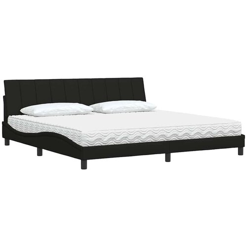 Krevet s madracem crni 200x200 cm od tkanine Slike
