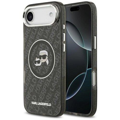  Maska Karl Lagerfeld IML Glitter Karl & Choupette Heads Logo MagSafe za iPhone Air crna Cene