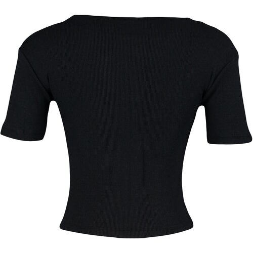 Trendyol Black Cut Out Detailed Collar Blouse Cene