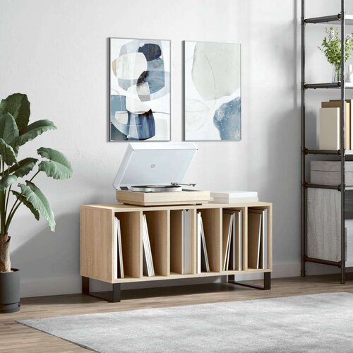 vidaXL Omarica za gramofonske plo&scaron;če hrast sonoma 100x38x48 cm les Cene