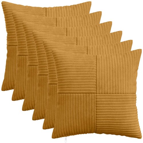  Presvlaka za jastuk 6 pcs ALMELO Žuta 40 x 40 cm Kord Cene