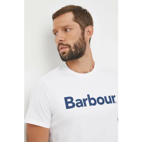 Barbour Pamučna majica boja: bijela, s tiskom