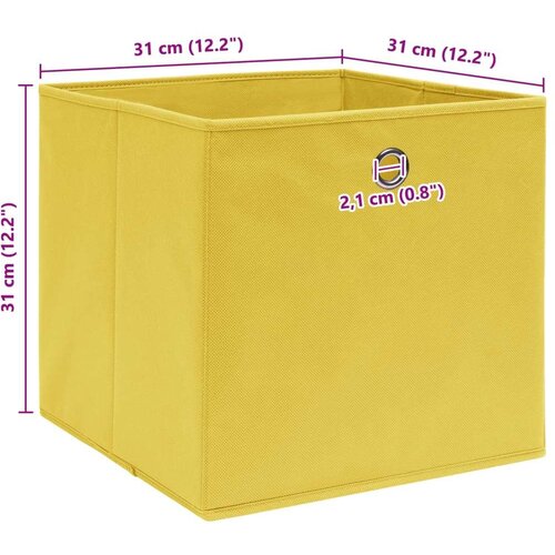 VidaXL Kutije za pohranu 4 kom žute 32 x 32 x 32 cm od tkanine Slike