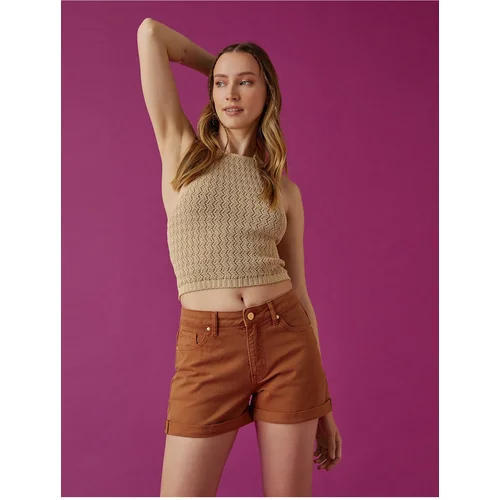 Koton Shorts - Brown - Normal Waist