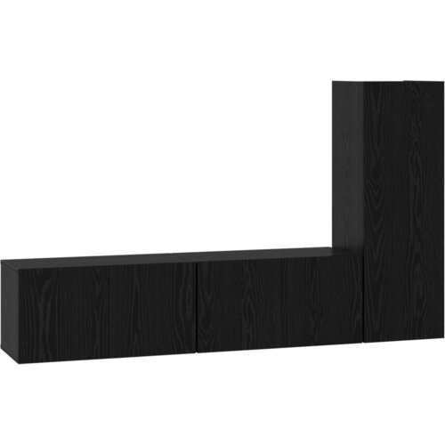 VidaXL Set TV ormarića s policom s pohranom s vratima 3 pcs Crni hrast S 30.5 x 30 x 90 cm Slike