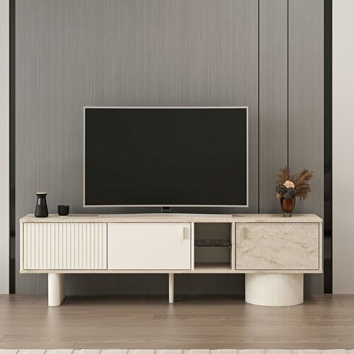 Hanah home TV komoda Valento 20216, 180 cm, Moonstone / travertin Cene