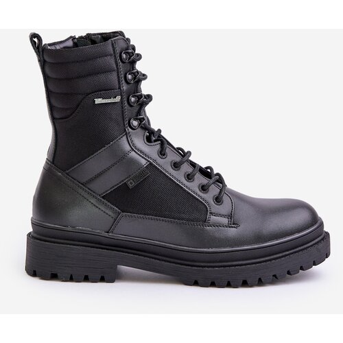 Big Star Leather Trapper Ankle Boots Mens Insulated Big Star Black Cene