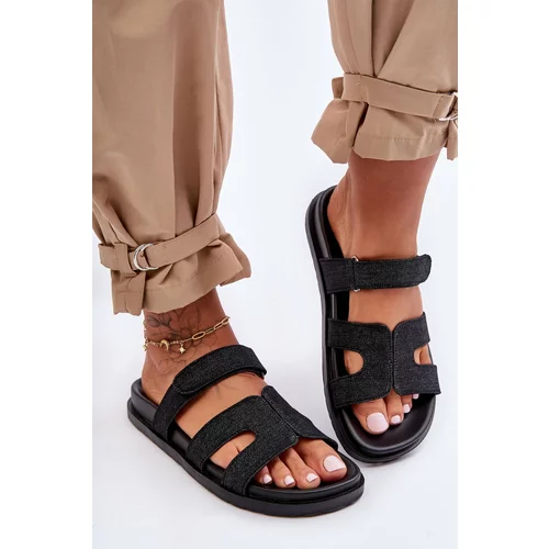 Kesi Women's Fabric Zippered Sandals Black Jose