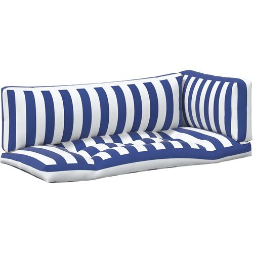  Jastučić za van 3 pcs Plava i bijela 103 x 58 x 10 cm Tkanina Slike