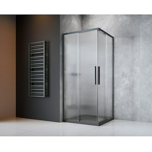 CAMARGUE Kutna tu&amp;scaron; kabina Tampere (D x &amp;Scaron; x V: 90 x 90 x 195 cm, Bez premaza, Debljina: 6 mm, Gunmetal, Valovito staklo) Slike