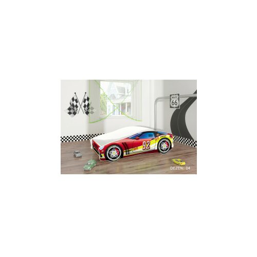 ACMA car v deciji krevet 180×80 + gratis dusek (crveno-žuta) dezen 04 Cene