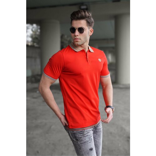 Madmext Red Polo-Collar Men's T-Shirt 5116 Slike