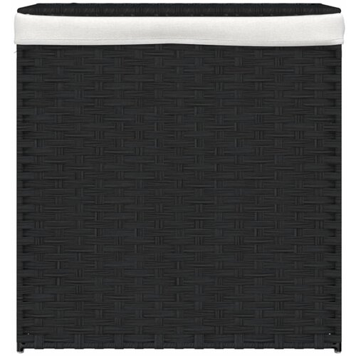 Ko&amp;scaron;ara za rublje s 2 odjeljka crna 53 x 35 x 57cm od poliratana Slike