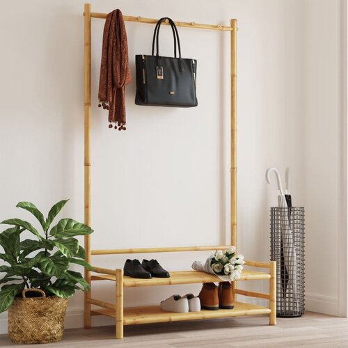 The Living Store Stojalo za oblačila s policami 103x40x183 cm bambus - Stojalo Za Oblačila, (21657218) Cene