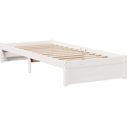 VidaXL Krevet s regalom za knjige bez madraca bijeli 75x190cm borovina Slike