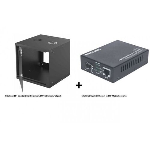 Intellinet 19 zidni orman,9U560mm(d)+PDU+Media Convert. Cene