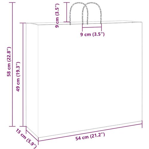  Papirnate vrečke 250 kosov z ročaji zelene barve 54x15x49 cm - - Zelena - 29.4 - 54 x 15 x 49 cm - 2025- Slike