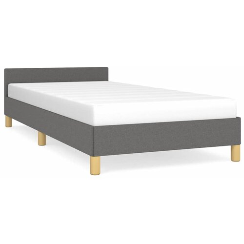 Maison Chic Posteljni okvir - Enojna postelja - Postelja za odrasle brez vzmetnice temno siv 90x190 cm blago-J7908, (21762657) Slike