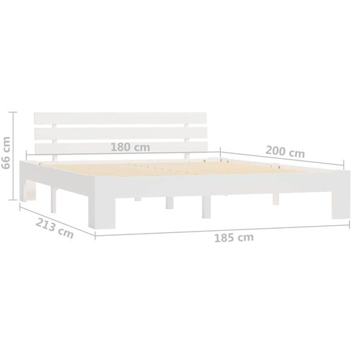  Okvir za krevet od masivne borovine bijeli 180 x 200 cm Slike