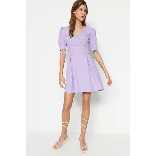 Trendyol Lilac A-Line Mini Woven Pleated Dress
