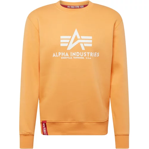 Alpha Industries Sweater majica 'Basic' mandarina / crvena / bijela