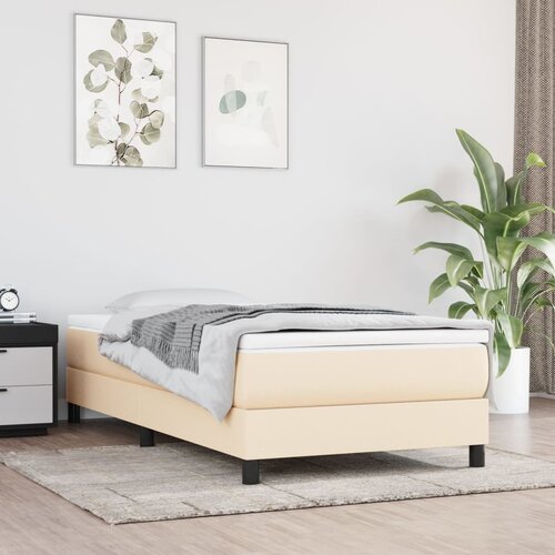 Okvir za krevet s oprugom krem 100 x 200 cm od tkanine Cijene