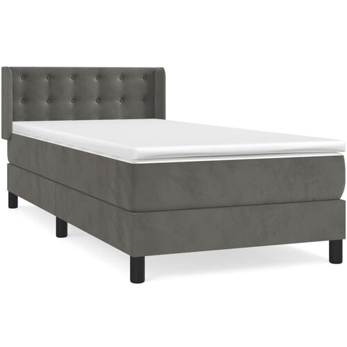 Maison Chic Box spring postelja - Vzmetna postelja z vzmetnico temno siva 80x200 cm žamet SL14392, (21907826) Cene