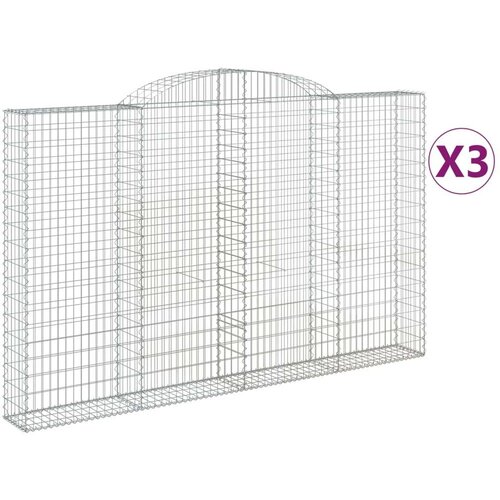  Obokana gabionska ko&amp;scaron;ara 3 kosi 300x30x180/200cm cinkano železo, (20757606) Slike