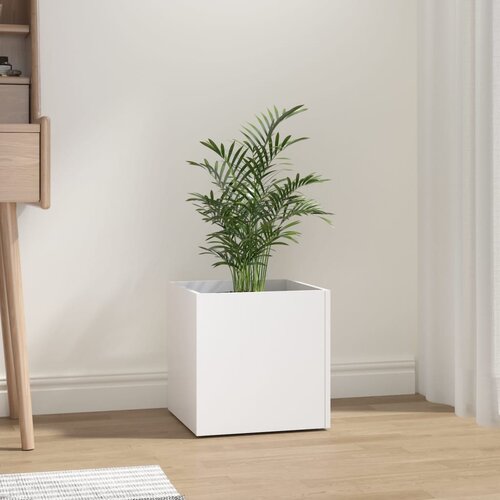 vidaXL Cvetlično korito belo 40x40x40 cm konstruiran les Cene