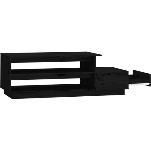  Stolić za kavu crni 120 x 50 x 40,5 cm od masivne borovine Slike