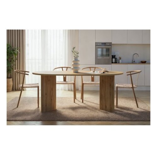 Hanah home Jedilna miza v hrastovem dekorju 89,5x180 cm Sablin &ndash; Cene