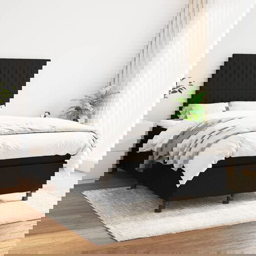  The Living Store Box spring postelja z vzmetnico črn 120x200 cm blago - Box Spring Postelja, (21439852) Slike