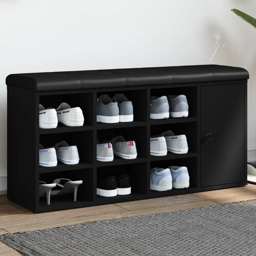  The Living Store Klop za čevlje črna 102x32x50 cm inženirski les - Klop Za Čevlje, (21448460) Cene