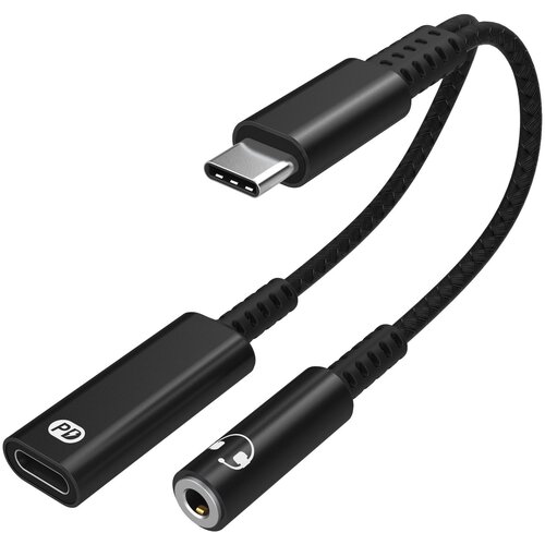 INF usb-c adapter za 3,5 mm slu&amp;scaron;alke in usb-c polnilec black, (21248002) Slike