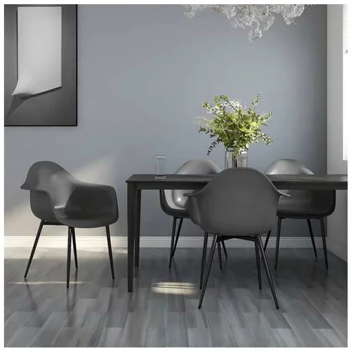  Jedilni stoli 4 kosi sive barve PP