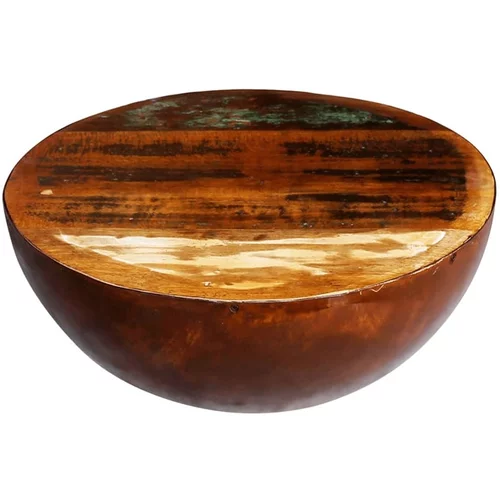  Klubska mizica skledaste oblike z jekleno osnovo predelan les