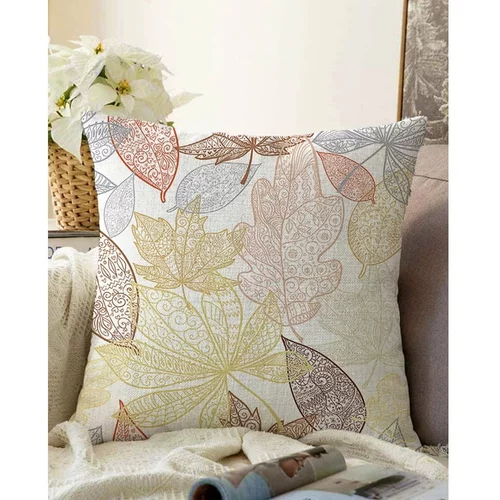 Minimalist Cushion Covers Prevleka za vzglavnik iz mešanice bombaža Oriental Leaves, 55 x 55 cm