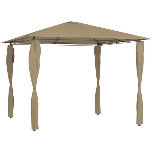 vidaXL paviljon s pokritimi stebri 3x3x2,6 m taupe 160 g/m² Cene