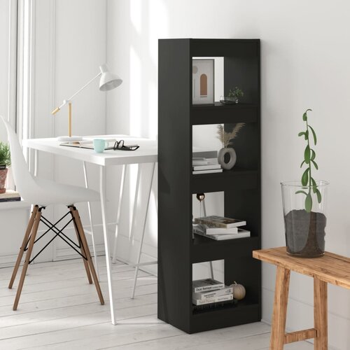 The Living Store Knjižna omara/pregrada črna 40x30x135 cm - Knjižna Omara, (21431521) Slike