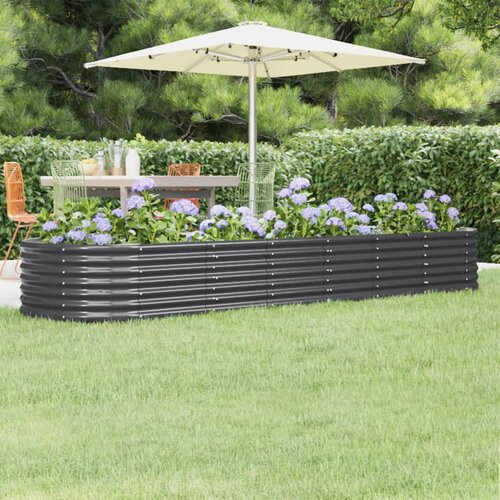 VidaXL visoka greda iz pra&amp;scaron;no premazanega jekla 296x80x36 cm antracit Slike