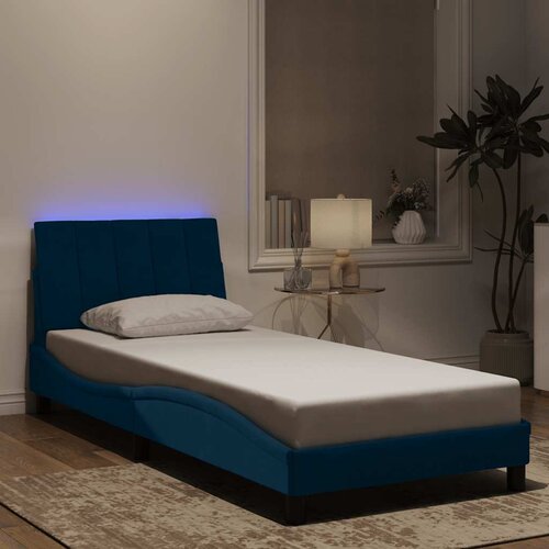  Okvir kreveta s LED-om bez madraca Hanko plavi 90 x 190 cm bar&scaron;unasti Cijene