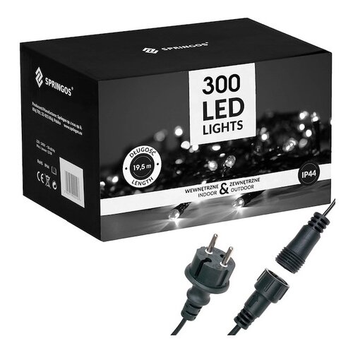 springos Božične lučke 300 LED 18m hladno bela zunanja razsvetljava za božično drevo, (21638686) Cene
