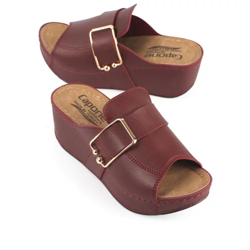 Capone Outfitters Mules - Burgundy - Wedge