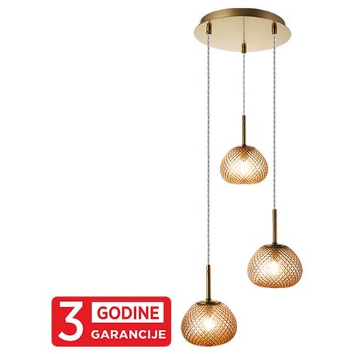 Mitea Lighting Visilica staro zlato PRISMA MAP9526-3 3xG9 + amber 3Y Cene