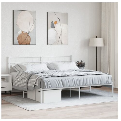 vidaXL okvir za krevet s uzglavljem bijeli 183x213 cm Cene