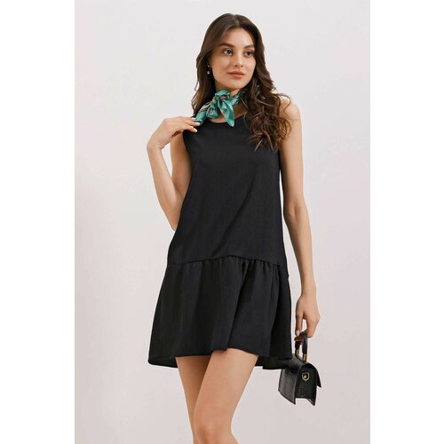 Bigdart 2344 Flared Knitted Summer Dress - Black Cene