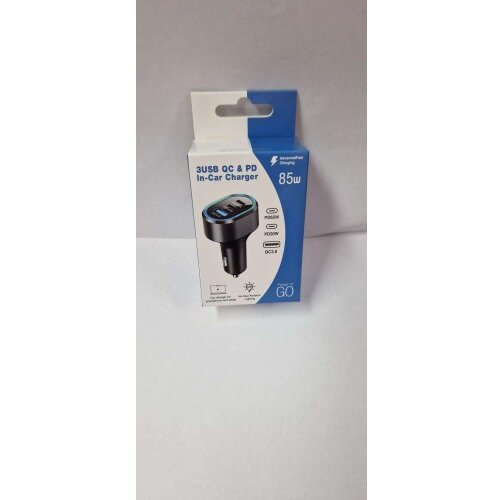 Pama avtopolnilec pdqsc adapter 1 x usb-a in 2x type c pd 85W 3,0 qc - črno moder Cene