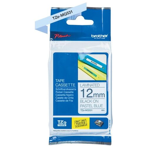 Brother TZE-MQ531 pastelno moder/črn 12mm, (20484011) Cene